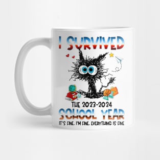 Happy Last Day of School 2024 Funny Teacher I Survived Last Day of The School Year 2024 Mug